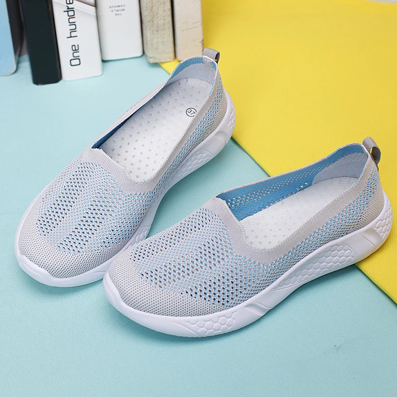 

Women's Flat Shoes Mesh Shallow Casual Shoes Female Slip on Loafers Round Toe Casual Shoes Summer Leisure Light Walking Shoes