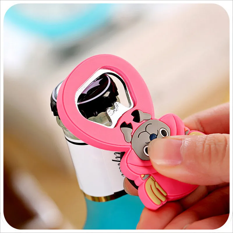 1 шт. ПВХ мягкая пластиковая мультяшная открывалка для бутылок креативный