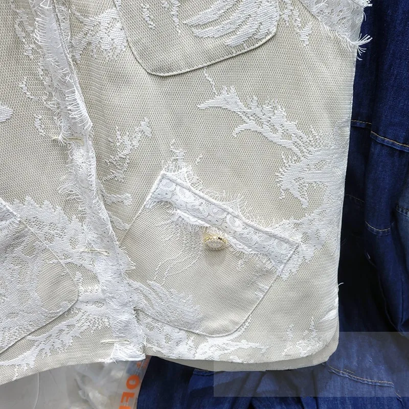 

Spring Summer New Korean Women Lace Hook Flower Patchwork Vest Casual V-neck Single-breasted Sleeveless Waistcoat Female Fashion