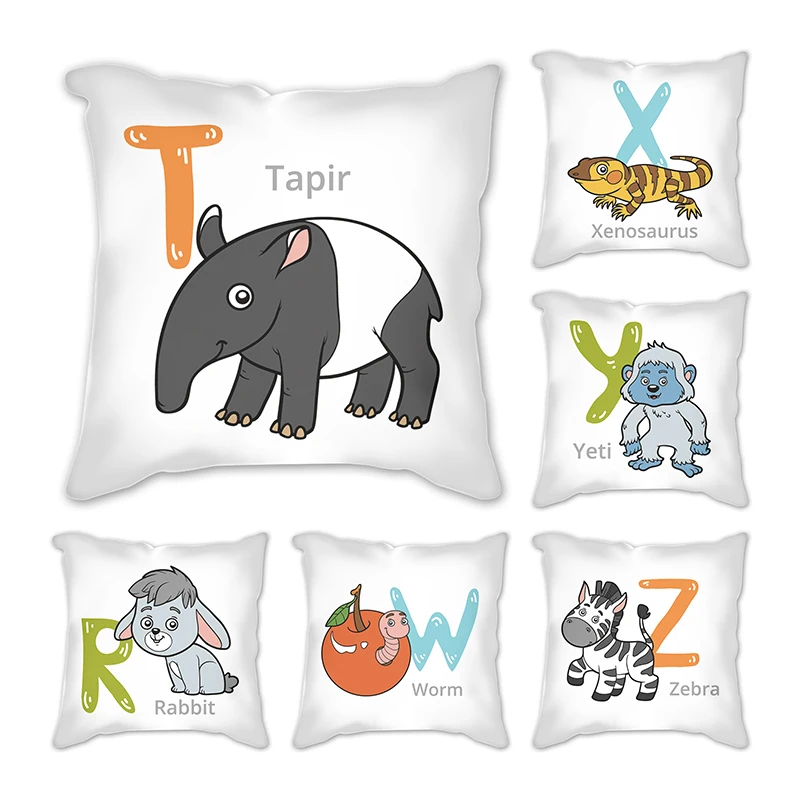 Декоративные наволочки в виде животных с английским алфавитом подушки Наволочки