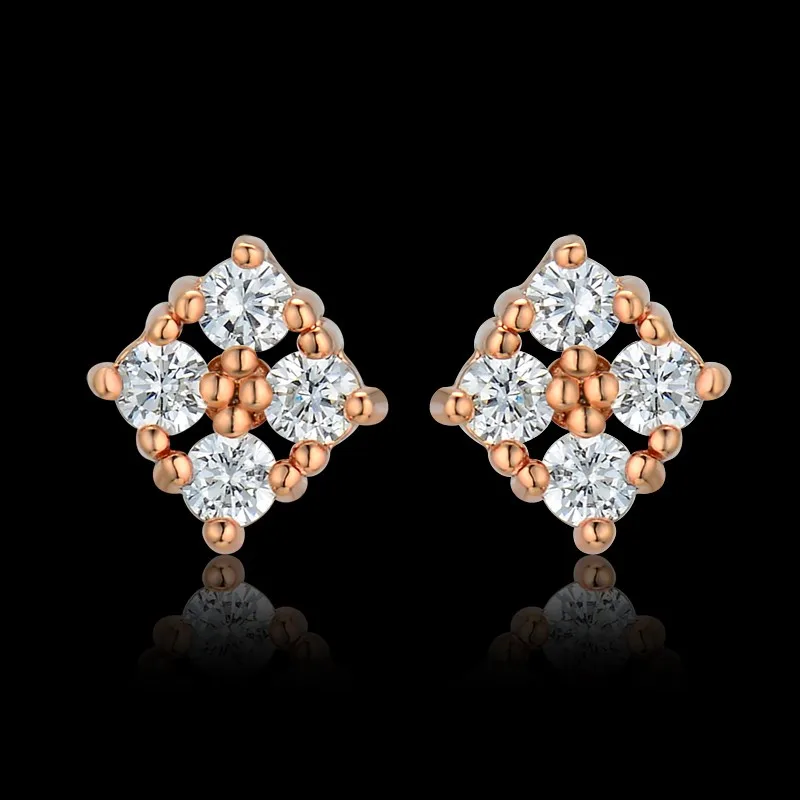 Серьги с цирконием кубической огранки для женщин девочек свадебные цветочные