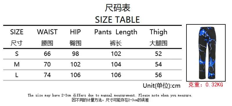 

Donsignet Spring/Autumn Pants Personality Lightning Printed Loose Straight Pants Women Hip-hop High Waist Slim Wide Leg Pants