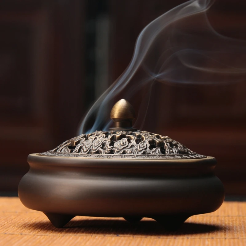 

Vintage Creative Incense Burner Copper Chinese Small Incense Burner Living Room Queimador De Incenso Home Decoration BD50XX