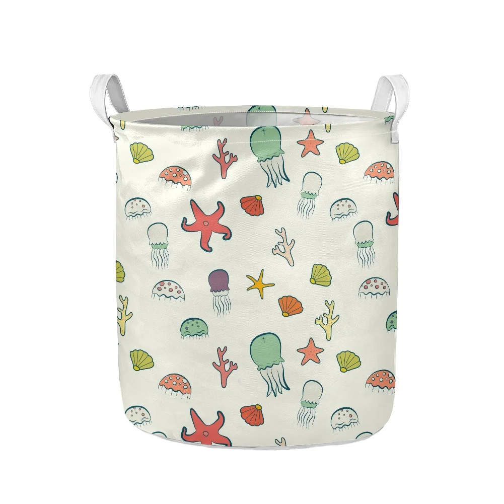 

Корзина для белья Ocean Elements для дома, туалета, складная корзина для хранения грязной одежды с масляной росписью, с ручками, коробки для хранен...