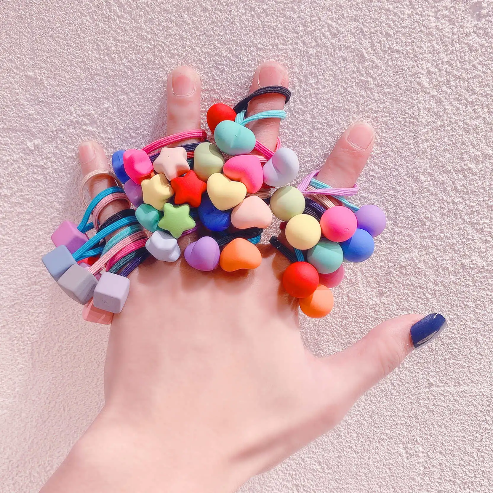 10 шт. Японские матовые бусины на резинке для волос для девочек в ярких цветах, аксессуары для хвоста.