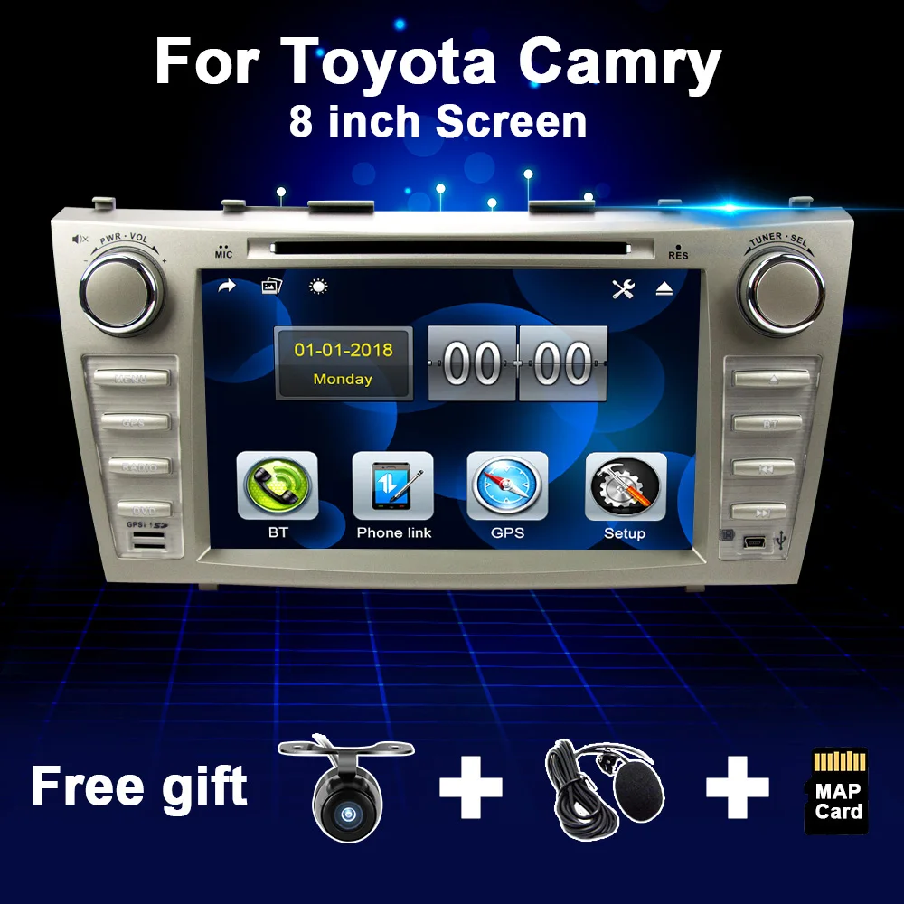 

2 Din Car DVD Player For Toyota Camry 2007 2008 2009 2010 2011 Head unit 8 inch Screen RDS USB Audio Stereo Navigation GPS 2Din