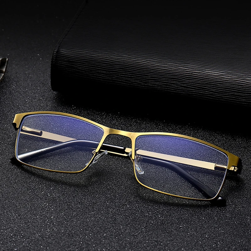 

Diopter +1.0 To +4.0 Anti-Blue Light Reading Glasses Metal Frame Resin Lenses Fashion Men And Women Unisex Presbyopia Eyeglasses