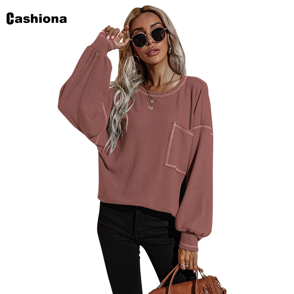 Cashiona Women Loose Sweaters Ladies Patchwork Top Cardigans Long Sleeve Knitted Sweaters Sexy Femme Winter Warm Clothing 2021