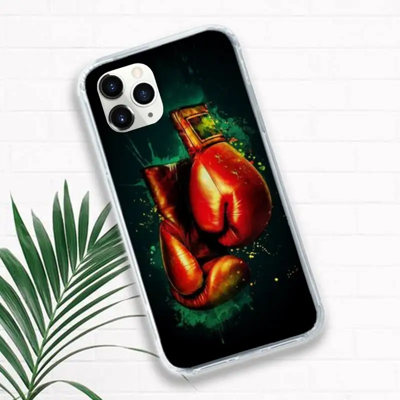 

Boxing Gloves Phone Case Transparent for iPhone 11 12 mini pro XS MAX 8 7 6 6S Plus X 5S SE 2020 XR