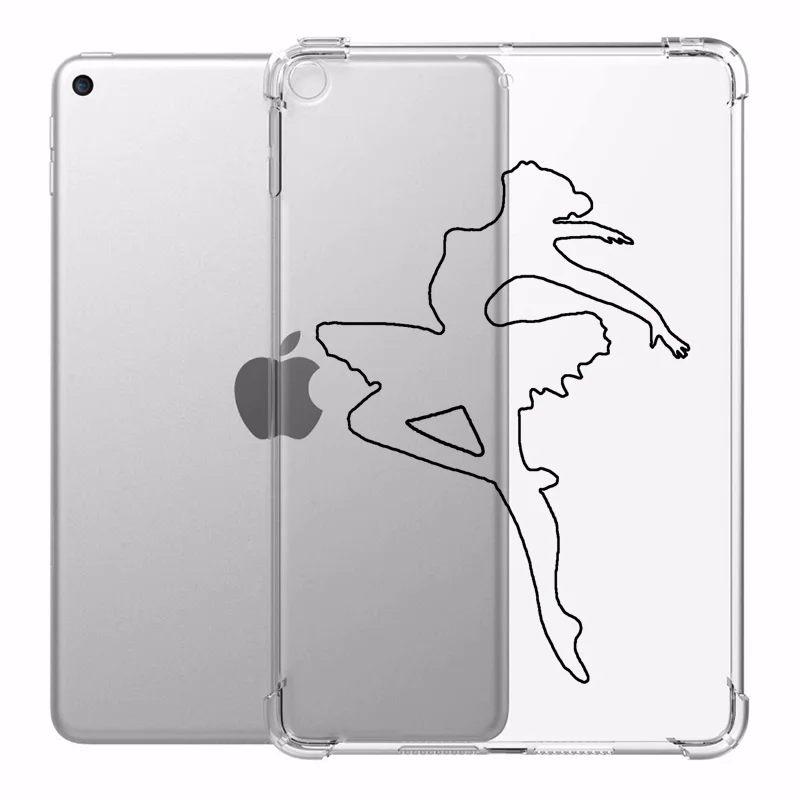 

Case for iPad 10.2 10.5in iPad Air 3 Ballet Set Cases Transparent Silicone Reinforced Corners Soft Cover for iPad Mini 1 2 3 4 5