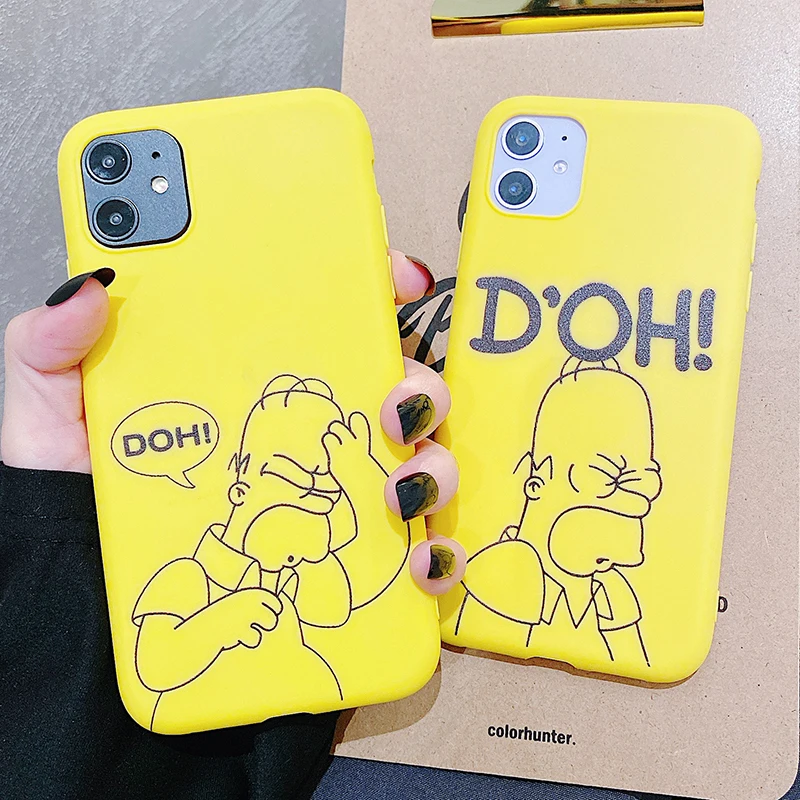 Чехол для телефона Simpsons Homer J Bart iPhone 11 Pro XR X Xs Max 8 7 6 Plus 6S 5S SE матовый Силиконовый
