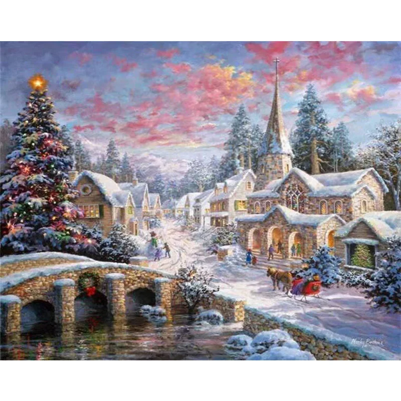 

Diamond Painting 5D Diamonds DIY Landscape Cross Stitch Full Square Drill Embroidery Colorful Handmade Home Room Wall Decor
