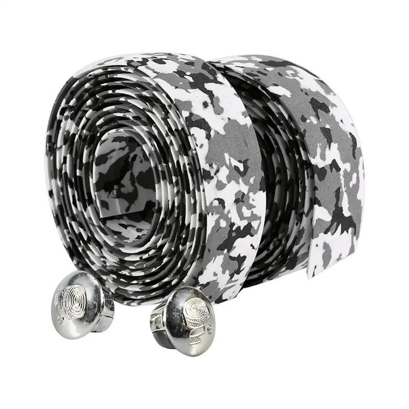 

Road Bike Bicycle Handlebar Tape Camouflagebelt Cycling Handle Belt Cork Wrap with Bar Plugs non slip absorb sweat