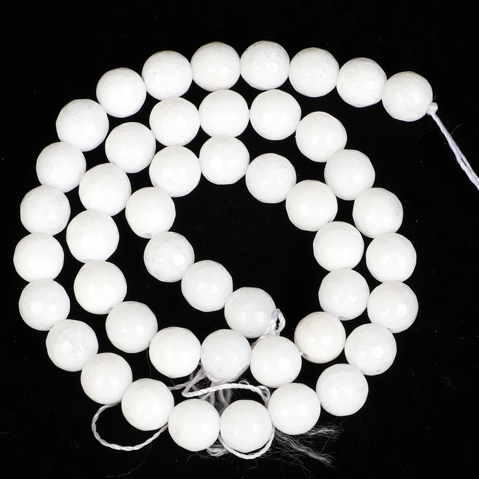 15 &quotкруглый белый ограненный натуральный камень керамические бусины россыпью