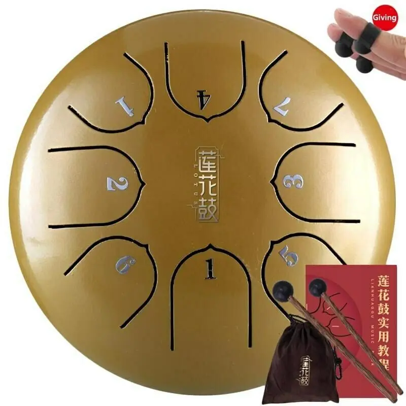 Барабан с язычком из легированной стали 6 дюймов 8 оттенков 1 пара Маллет + сумка