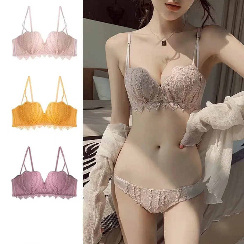 

Sexy Lace Lingerie Push Up Women Bra Comfortable Breathable Wireless Bras Adjustable Female Bralette