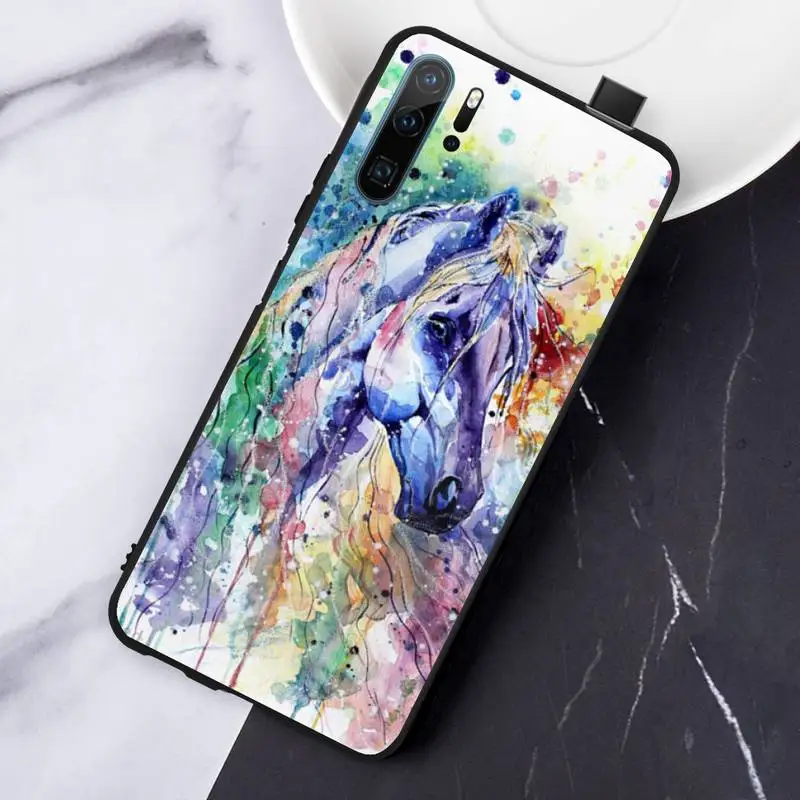 

Painted style horse Steed pattern luxury shell Phone Case For Huawei honor Mate P 10 20 30 40 Pro 10i 9 10 20 8 x Lite