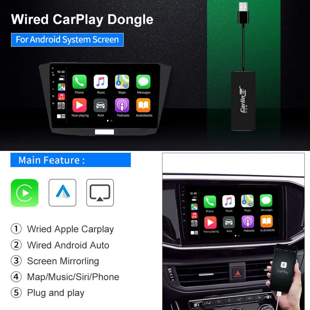 car wireless activator auto dongle for carplayandroid mobile phone usb connection automotive electronics parts drop shipping free global shipping
