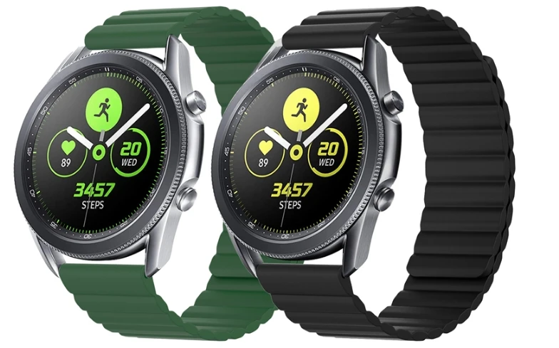 Ремешок кожаный для Samsung Galaxy Watch Band Active 2, браслет на магните  для Gear Sport S3 42 мм 46 мм, 20 мм 22 мм | Электроника | АлиЭкспресс
