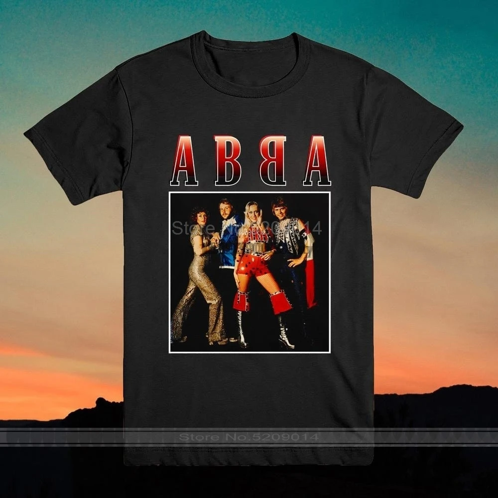 Классическая мужская футболка с принтом Abba 90S хлопковая брендовая