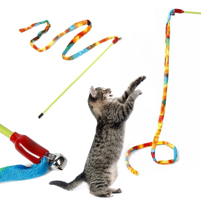 Pet палочка для игры с котом ремень Пластиковая Палочка колокольчиком обучение