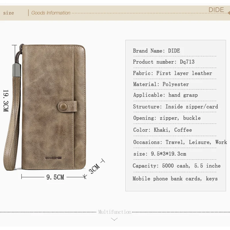 DIDE повседневная сумка для телефона клатч кошелек из натуральной кожи кошельки