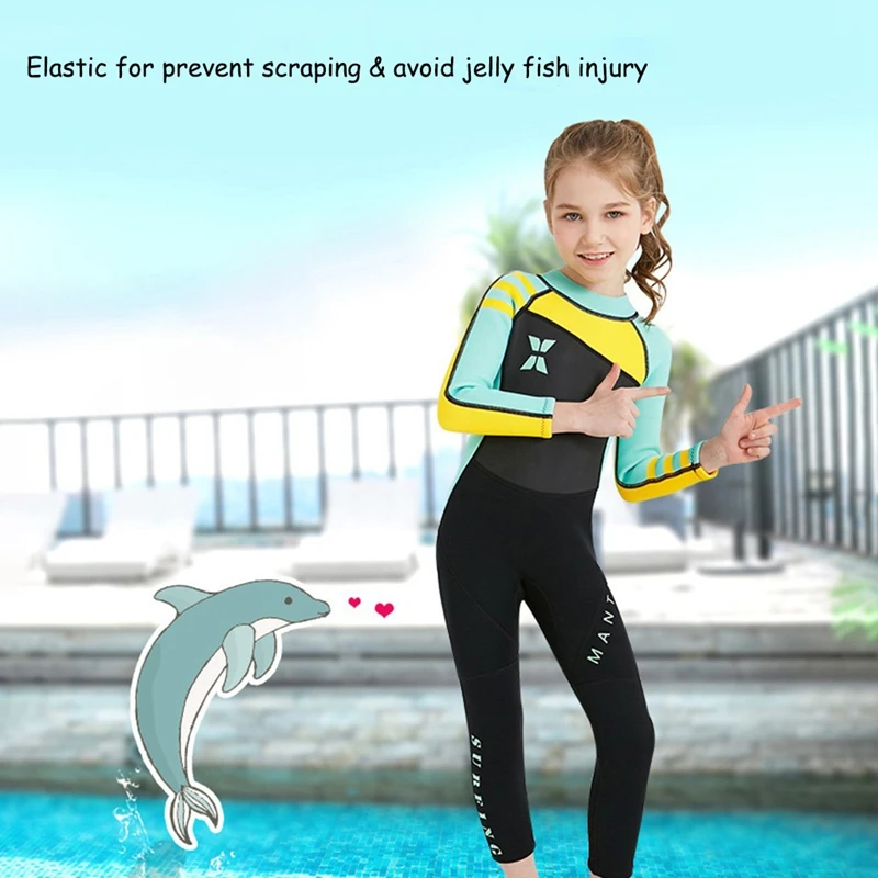 

Surfing Clothes Kids Youth Boys Girls Swimsuit Long Sleeve Surfing One Piece Swimwear Diving Suit Beachwear Sun-proof Clothing