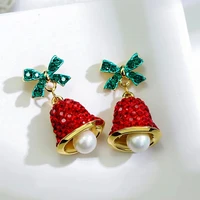 christmas party bow wind bell pendant drop earrings for women accessories for girls gift 2021 new fashion jewelry for woman