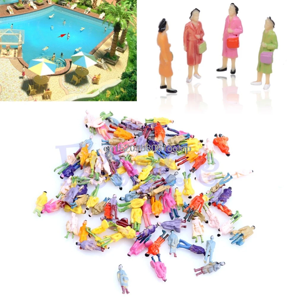 2017 игрушек 100 шт. 1:87 модель здания люди разрисованная в масштабе HO фигурка