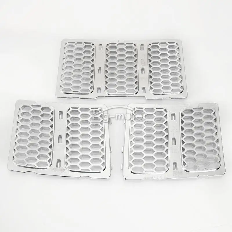 3x сетка ABS хромированные планки решетка крышки вставки подходят для Jeep Grand Cherokee 2014