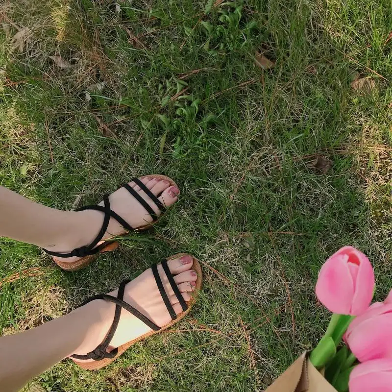 Student Woman Sandals Flat Bottom 2019 Down Wind Shoe | Обувь