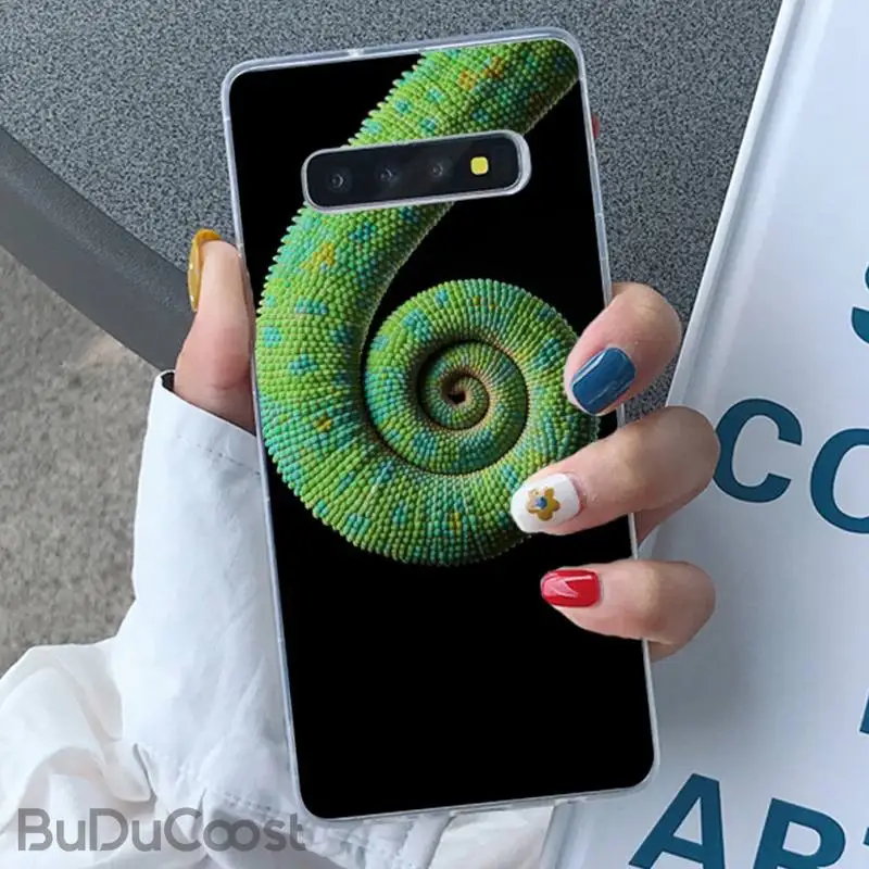 

Cute animal chameleon luxury DIY Phone Case For Samsung S5 6 7 8 9 10 S8 S9 S10 plus S10E lite S10-5G S20 UITRA plus