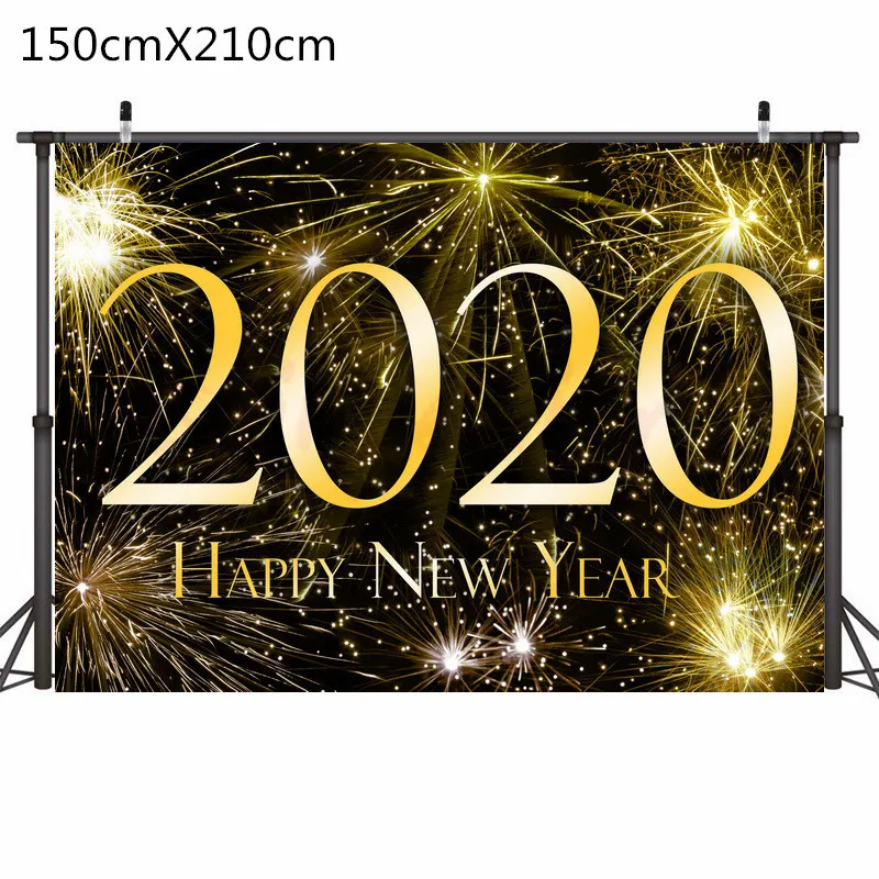 2020 с Новым годом украшение для вечерние черная Золотая фольга шарики в виде