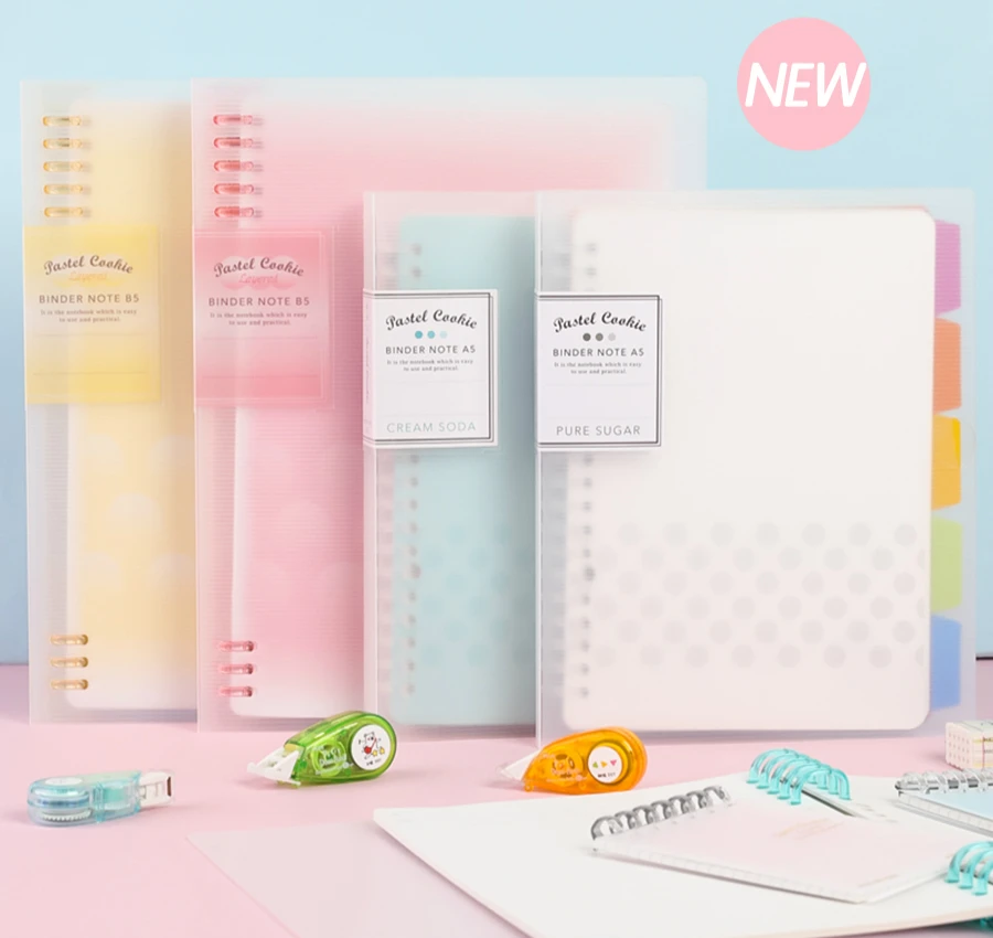 

1 Pc Macaron Pastel Cookie Note Book Loose Leaf Inner Core A5 B5 A4 Paper Diary Plan Binder Office School Supplies Ring Binder