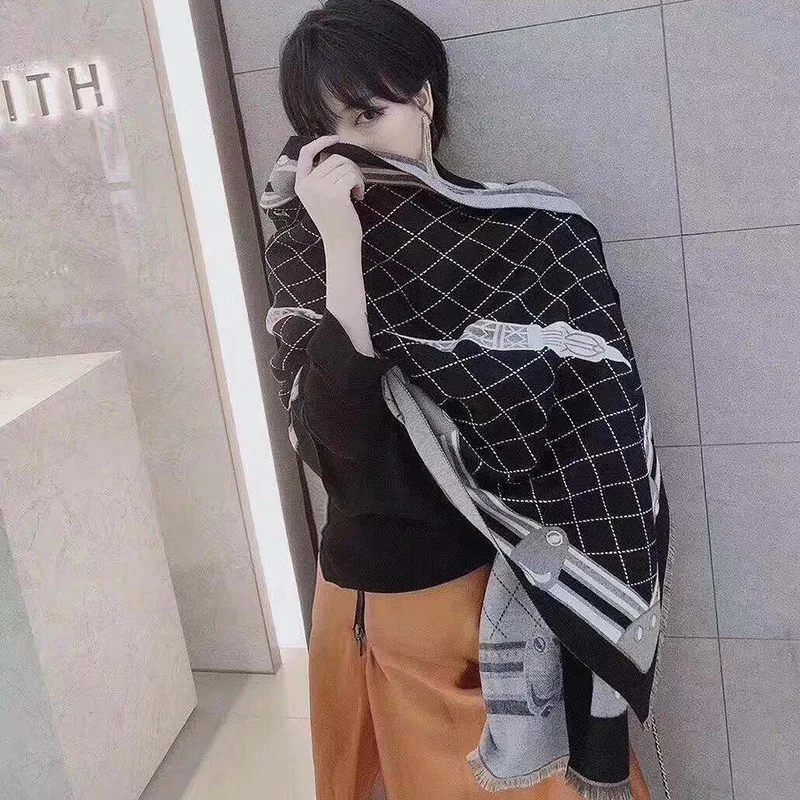 Роскошный брендовый шарф одеяло для женщин рождественский подарок кашемировый с