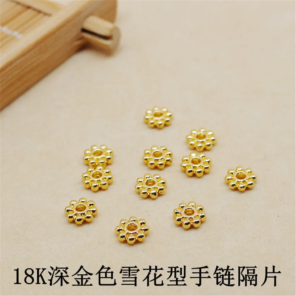 

Color 18K gold beads hand string snow divider bracelet DIY accessories material handmade hand string beads gasket