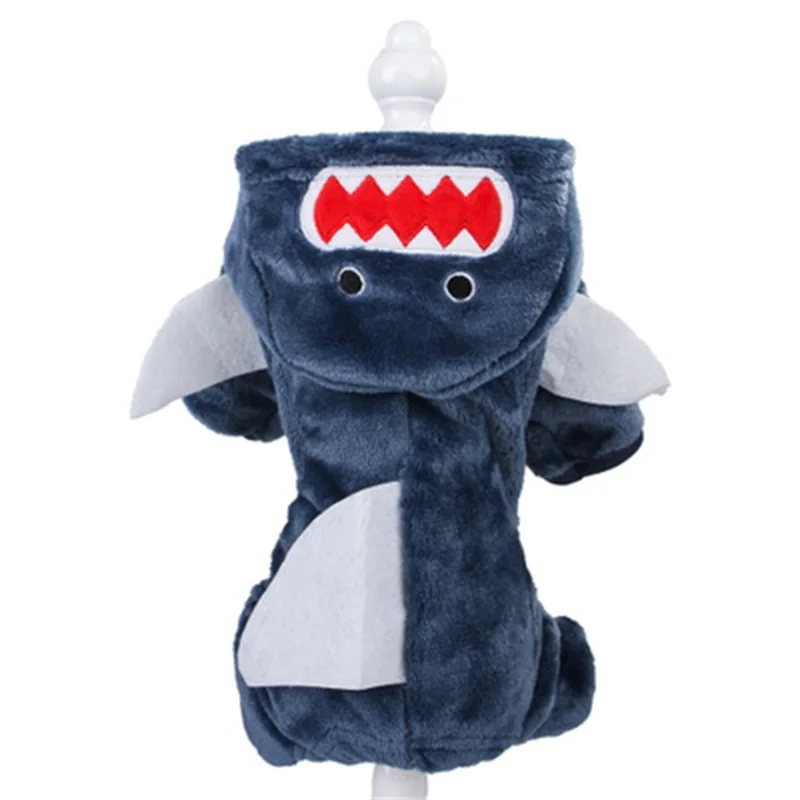 Одежда для собак зимние теплые куртки четыре ноги Акула Трансформеры толстовка с