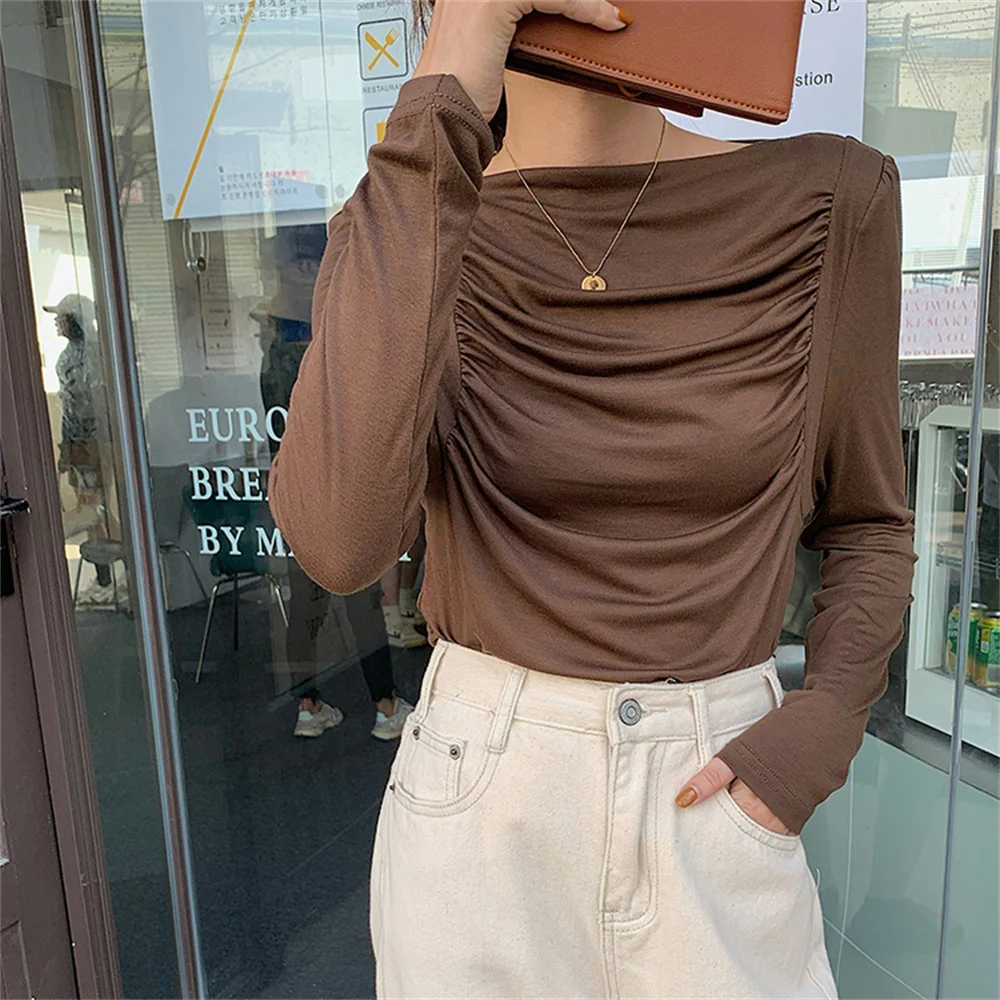 

Лидер продаж, однотонная Свободная Женская Повседневная футболка с круглым вырезом