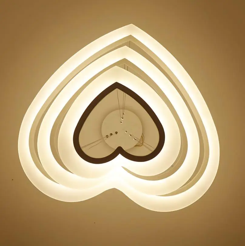 Светодиодная люстра в форме сердца простая романтическая Люстра для столовой