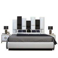 new simple and light luxury post modern leather bed 1 8 m small apartment metal double bed storage leather bed