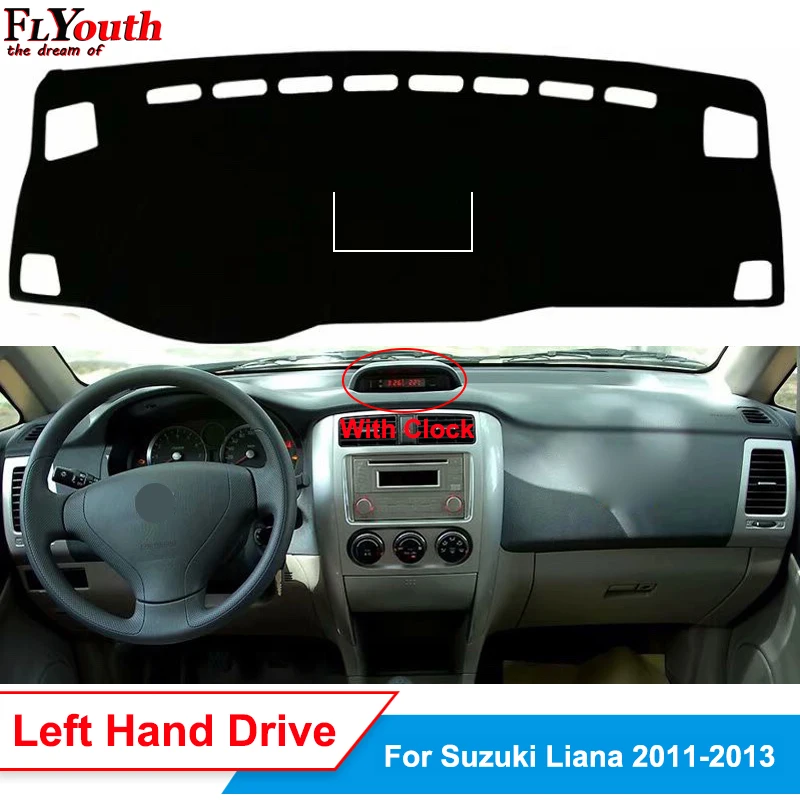 Крышка приборной панели автомобиля для Suzuki Liana 2011 2012 2013 с часами подарок LHD из RHD авто защита от солнца тире коврик ковер анти-УФ 1 шт