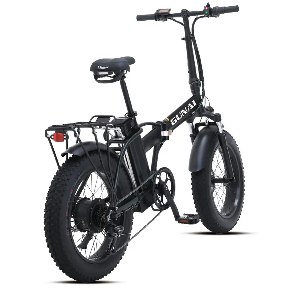 Kaufen GUNAI Elektrische Bike 20 Zoll Ebike 48V 15AH 500W Elektrische Faltrad 4,0 Fett Reifen Strand Snowm Berg Fahrrad Mit LCD Display