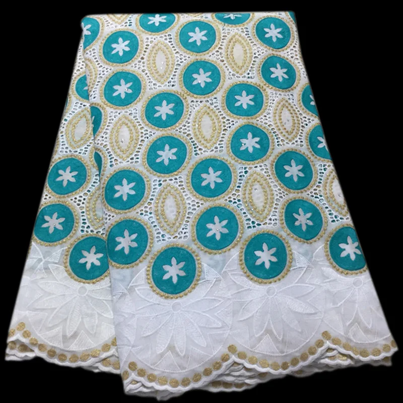 

Swiss Voile Lace women dresses graceful circles pattern with stones PS83 wholesale price Hollowed out African Cotton Fabric
