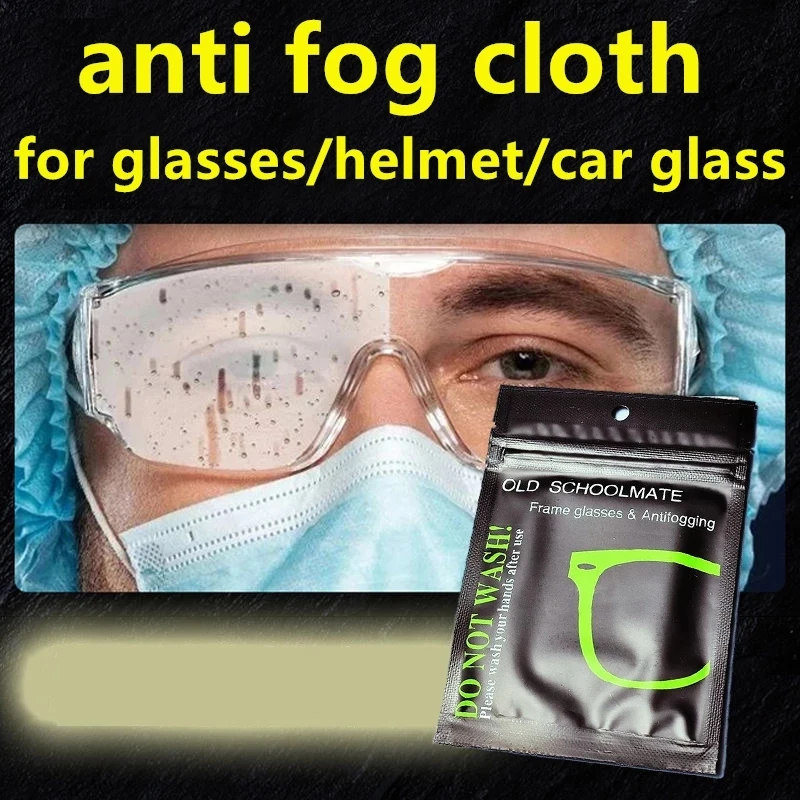 

3Pcs Reusable Halmet Glasses Car Glass Defogger Pre-moistened Nano-Microfiber Anti-fog Glasses Cloth