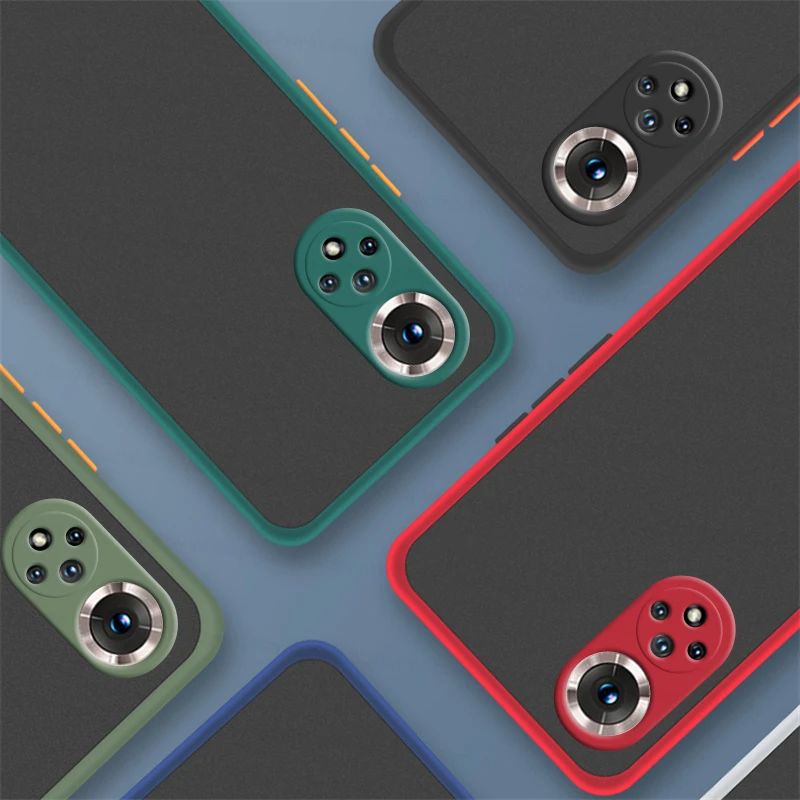 Funda de PC mate para Honor 50, 20, 30, 50, V30, V40, X20 SE, a prueba de golpes, funda trasera dura de TPU suave para Honor 50 Lite-0
