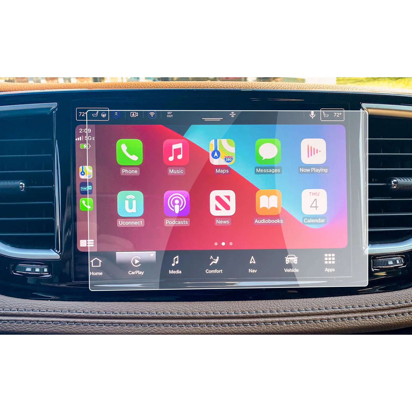 

RUIYA For 2021 Durango Uconnect Car Navigation Touch Center Screen Protector Auto Interior Accessories Tempered Glass Film