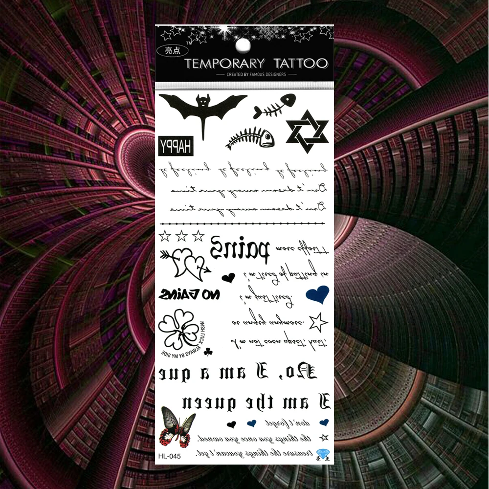 5pcs /lot Arrow Tatoo Skull Tattoo Valentine'S Day Temp Butterfly Tree Fake Rose Princess Tattoos Letter Lip Cute Heart Tatu | Красота и