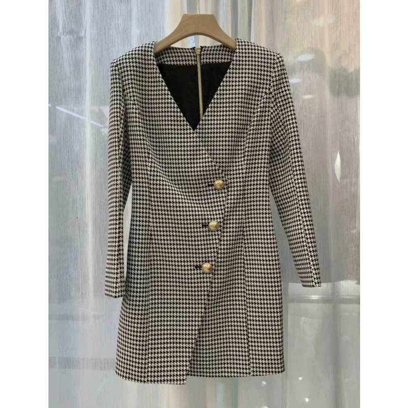 10 17 Высокое качество! Женское винтажное платье с V-образным вырезом | Женская