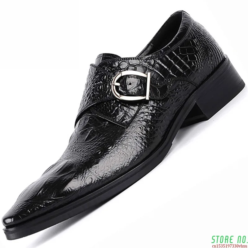 

Мужские классические туфли из натуральной крокодиловой кожи, коричневые классические туфли, деловые лоферы, обувь Дерби, весна-осень 2021