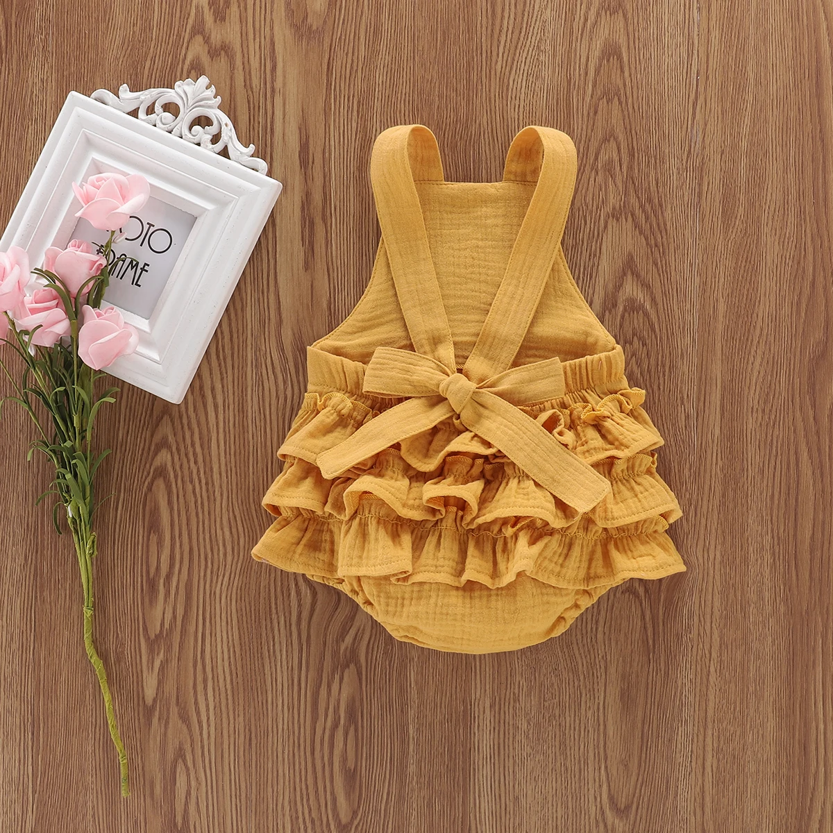 0-24M Newborn baby Girls Boys Rainbow Ruffles Romper Sleeveless Backless Bodysuit +Headband Clothing For Summer | Мать и ребенок